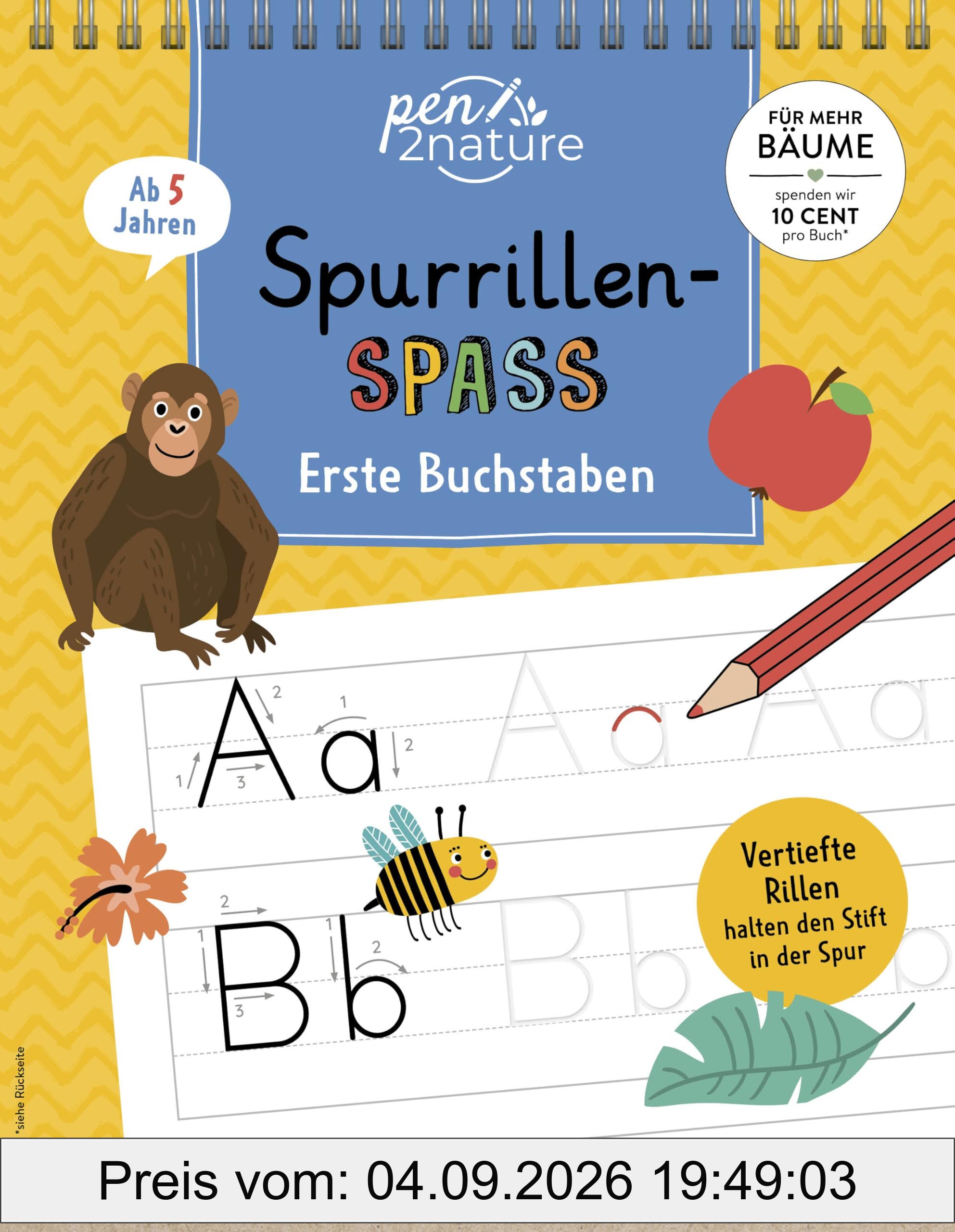 Spurrillen-Spaß Erste Buchstaben: Mit Schwungübungen & Rätseln