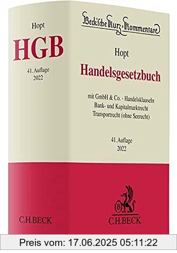 Binding : Gebundene Ausgabe, Edition : 41., Label : C.H.Beck, Publisher : C.H.Beck, medium : Gebundene Ausgabe, numberOfPages : 3057, publicationDate : 2022-03-25, authors : Hopt, Klaus J., Christoph Kumpan, Leyens, Patrick C., Hanno Merkt, Markus Roth, ISBN : 3406771130