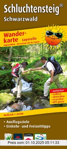 Wanderkarte Leporello Schluchtensteig Schwarzwald: mit Ausflugszielen, Einkehr- & Freizeittipps, wetterfest, reißfest, abwischbar, GPS-genau. 1:25000: ... wetterfest, reissfest, abwischbar, GPS-genau