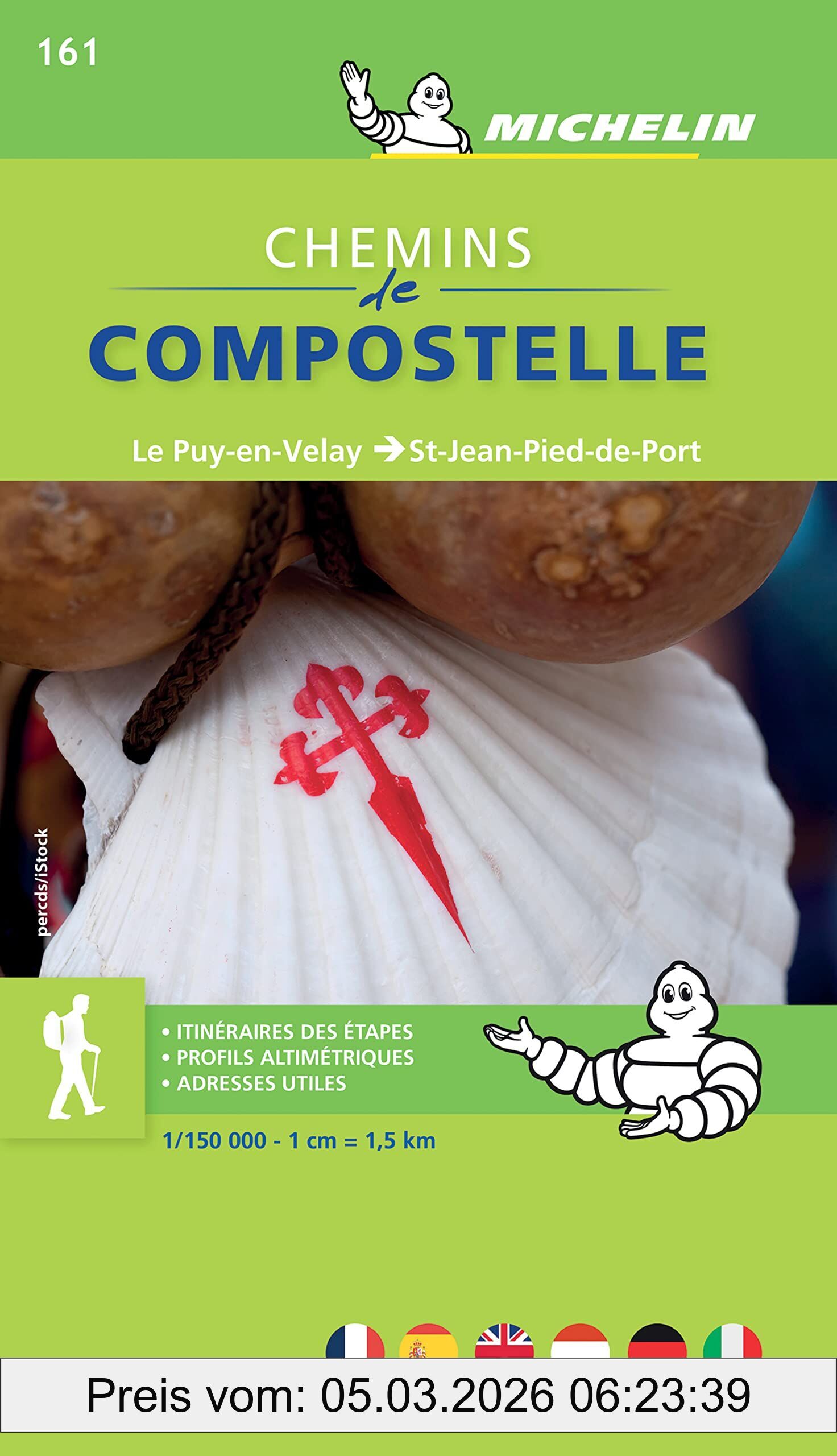Collectif Michelin Chemins De Compostelle, Le Puy-en-Velay-> Saint-Jean-Pied-de-Port (Michelin Zoomkarte)