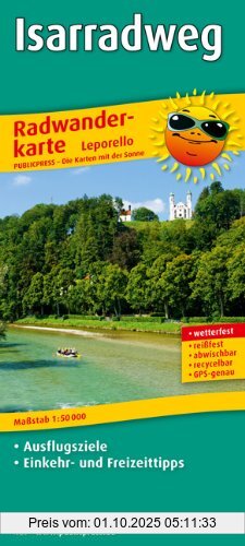 Radwanderkarte Isarradweg: Mit Ausflugszielen, Einkehr- & Freizeittipps, wetterfest, reissfest, abwischbar, GPS-genau. 1:50000: Mit Ausflugszielen, ... reissfest, abwischbar, GPS-genau, recycelbar