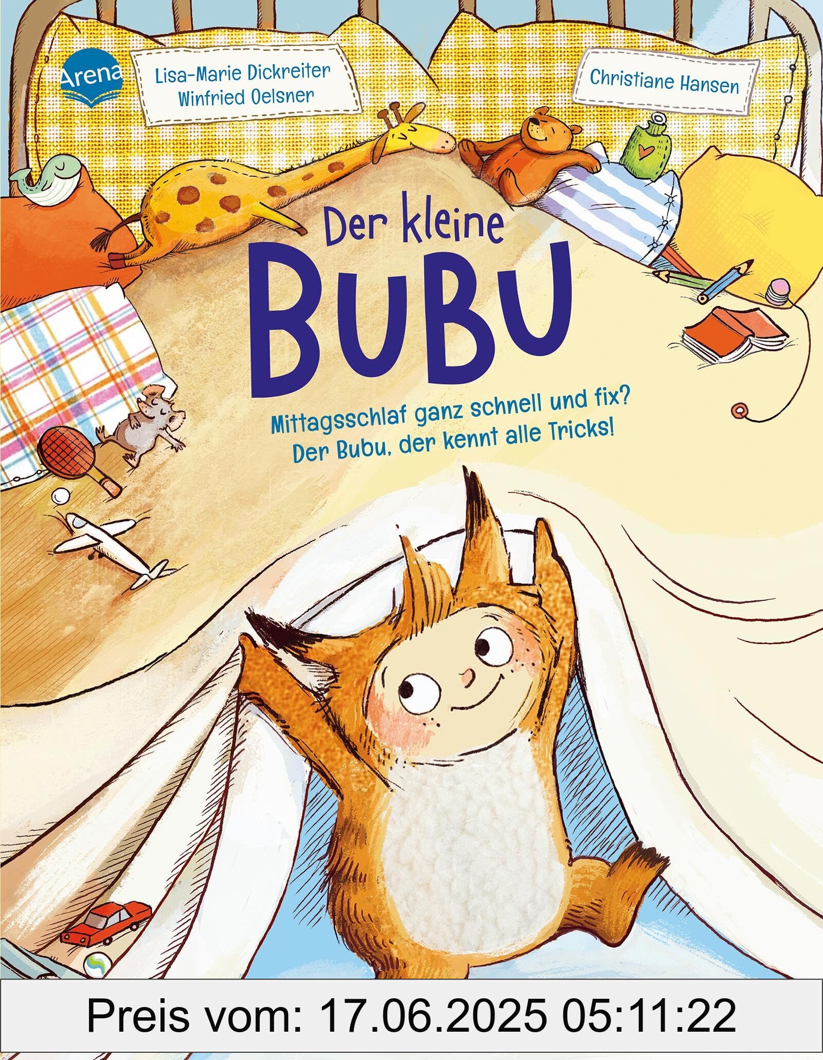 Binding : hardcover, Label : Der kleine Bubu. Mittagsschlaf ganz schnell und fix? Der Bubu, der kennt alle Tricks! : Ein humorvolles Bilderbuch in Reimen zum Thema „Wie bekomme ich ... Zum Vorlesen und Mitsprechen für Kleinkinder, medium : hardcover, numberOfPages : 32, publicationDate : 2025-02-03, languages : german, ISBN : 3401721259