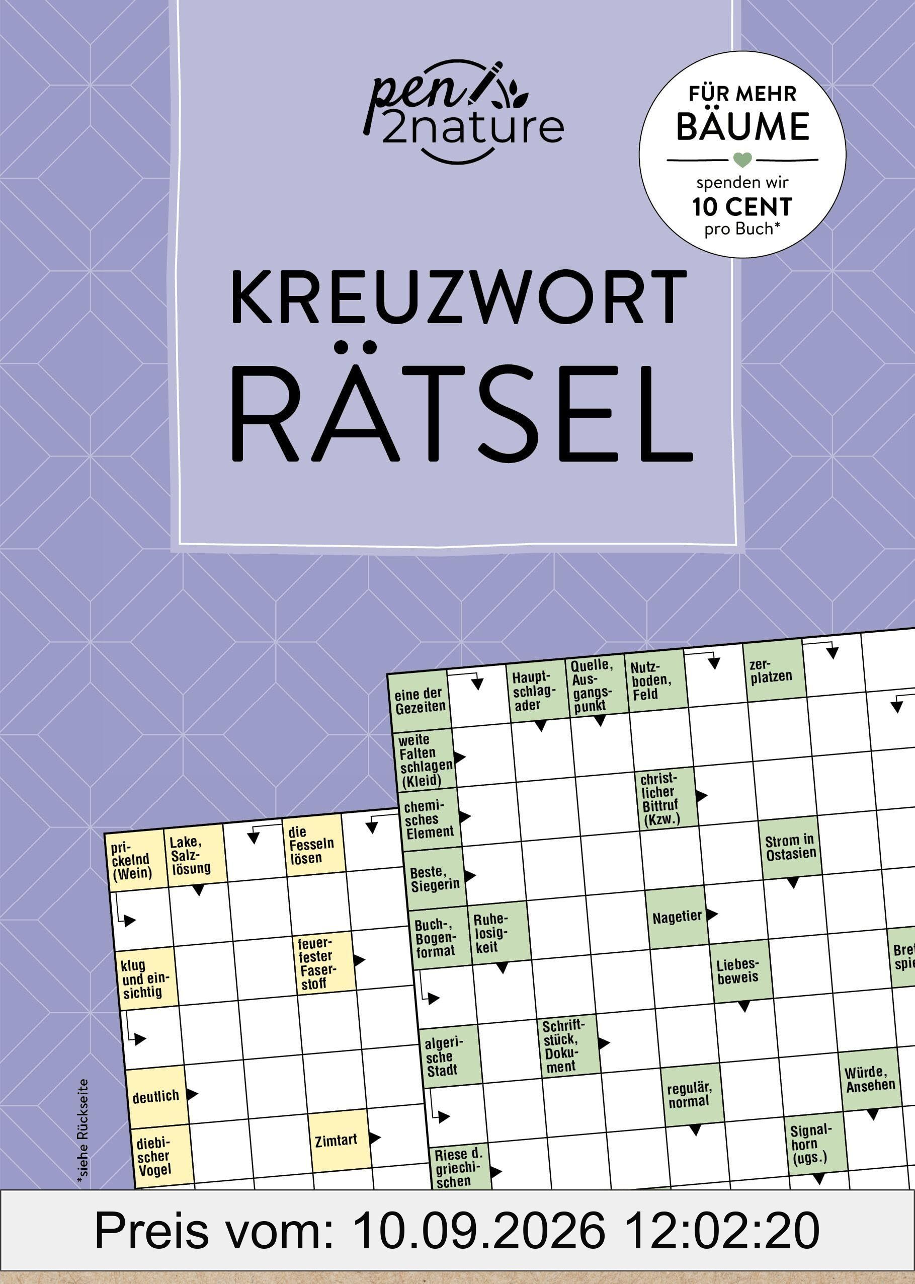 Kreuzworträtsel: Über 180 x Knobelspaß I auf 100% Recyclingpapier