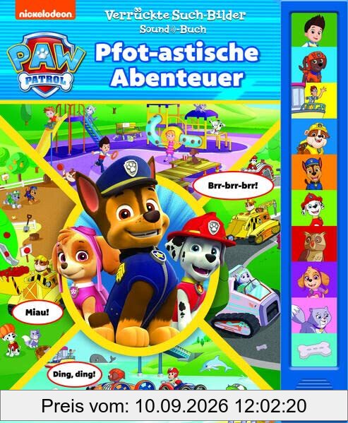 PAW Patrol - Pfot-astische Abenteuer - Pappbilderbuch mit 7 Wimmelbildern und 10 Sounds