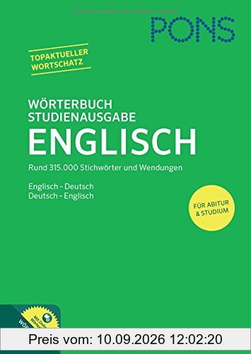 PONS Wörterbuch Studienausgabe: Englisch-Deutsch / Deutsch-Englisch. Mit Online-Wörterbuch
