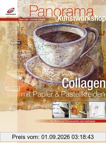 Collagen mit Papier und Pastellkreiden