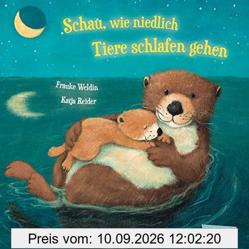 Schau, wie niedlich Tiere schlafen gehen: Gutenachtbuch mit Reimen ab 2 Jahren