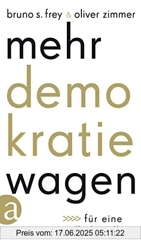 Binding : Gebundene Ausgabe, Edition : 1., Label : Aufbau, Publisher : Aufbau, medium : Gebundene Ausgabe, numberOfPages : 157, publicationDate : 2023-01-16, authors : Frey, Bruno S., Oliver Zimmer, ISBN : 3351041756