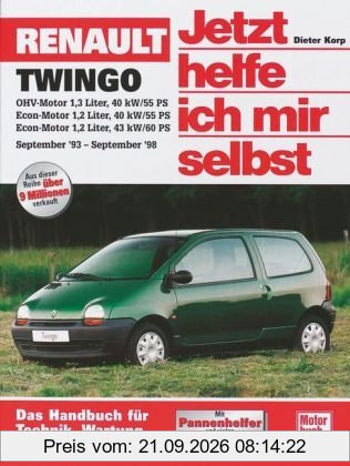 Renault Twingo: OHV-Motor 1,3 Liter, 40 kW/55 PS. Econ-Motor 1,2 Liter, 40 kW/55 PS. Econ-Motor 1,2 Liter, 43 kW/60 PS. September '93 - …
