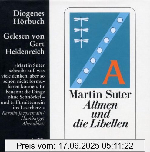 Binding : Audio CD, Edition : 3, Label : Diogenes, Publisher : Diogenes, NumberOfDiscs : 4, NumberOfItems : 4, Format : Audiobook, medium : Audio CD, publicationDate : 2011-01-04, runningTime : 365 minutes, authors : Martin Suter, narrators : Gert Heidenreich, languages : german, ISBN : 3257803052