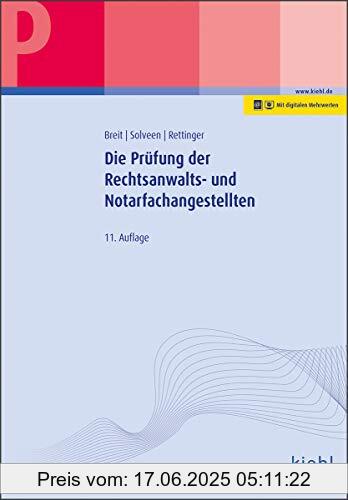 Binding : Taschenbuch, Edition : 11., aktualisierte Auflage. Mit digitalen Mehrwerten (Online Buch + Online-Training inklusive)., Label : NWB Verlag, Publisher : NWB Verlag, medium : Taschenbuch, numberOfPages : 1081, publicationDate : 2018-12-01, authors : Rainer Breit, Dirk Solveen, Lutz Rettinger, Elmar Brüggen, ISBN : 347010381X