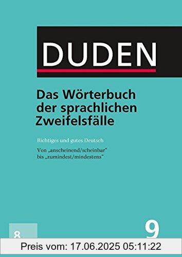 Binding : Gebundene Ausgabe, Edition : 8, Label : Duden, Publisher : Duden, medium : Gebundene Ausgabe, numberOfPages : 1064, publicationDate : 2016-10-10, publishers : Dudenredaktion, Mathilde Hennig, languages : german, ISBN : 341104098X