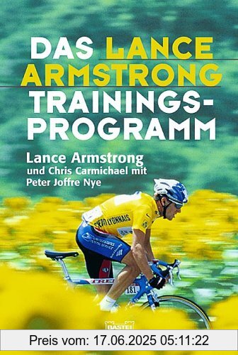 Binding : Taschenbuch, Edition : 3, Label : Bastei Lübbe GmbH & Co.KG (Bastei Verlag), Publisher : Bastei Lübbe GmbH & Co.KG (Bastei Verlag), medium : Taschenbuch, numberOfPages : 285, publicationDate : 2006-06-09, authors : Lance Armstrong, Chris Carmichael, Nye, Peter Joffre, languages : german, ISBN : 3404663810