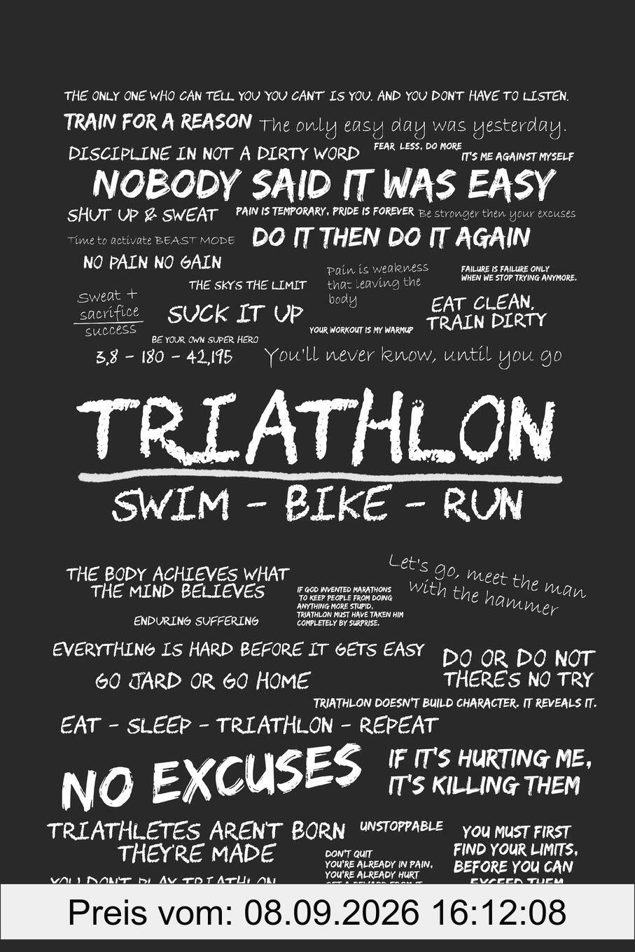 Triathlon - Swim, Bike, Run: Trainingstagebuch A5 für Triathleten und Ausdauersportler