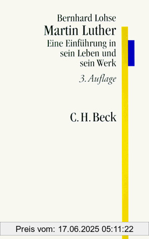 Binding : Taschenbuch, Edition : 3, Label : C.H.Beck, Publisher : C.H.Beck, medium : Taschenbuch, numberOfPages : 256, publicationDate : 1997-02-26, authors : Bernhard Lohse, languages : german, ISBN : 3406419828