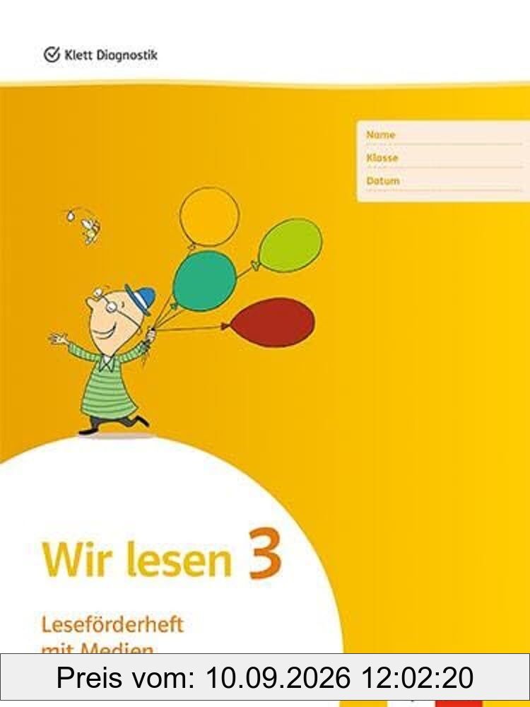 Wir lesen 3: Leseförderheft mit Medien (5er Pack) Klasse 3