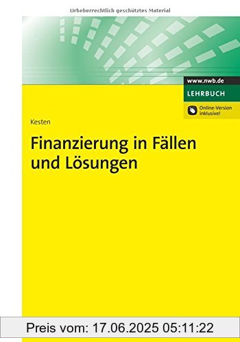 Binding : Broschiert, Edition : 1. Auflage, Label : NWB Verlag, Publisher : NWB Verlag, medium : Broschiert, numberOfPages : 254, publicationDate : 2015-10-21, authors : Ralf Kesten, languages : german, ISBN : 3482662010