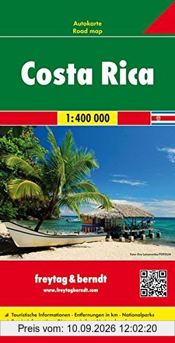 Freytag Berndt Autokarten, Costa Rica - Maßstab 1:400 000 (freytag & berndt Auto + Freizeitkarten)