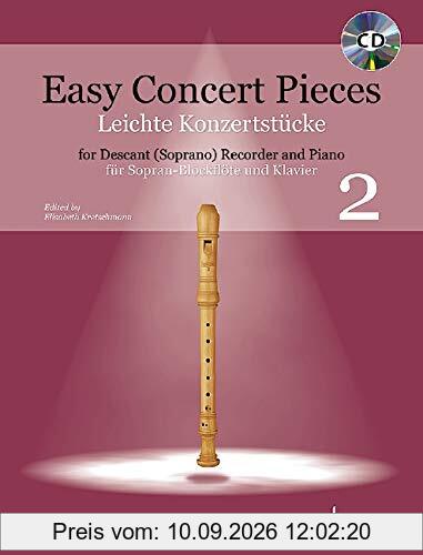 Easy Concert Pieces: 24 Pieces from 5 Centuries. Band 2. Sopran-Blockflöte und Klavier. Ausgabe mit CD.