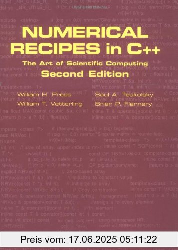 Binding : Gebundene Ausgabe, Edition : 2, Label : Cambridge University Press, Publisher : Cambridge University Press, NumberOfItems : 1, medium : Gebundene Ausgabe, numberOfPages : 1032, publicationDate : 2002-02-07, authors : Press, William H., Teukolsky, Saul A., Vettering, William T., Flannery, Brian P., languages : english, ISBN : 0521750334