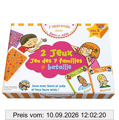 2 jeux : jeu des 7 familles + bataille : dès 5 ans