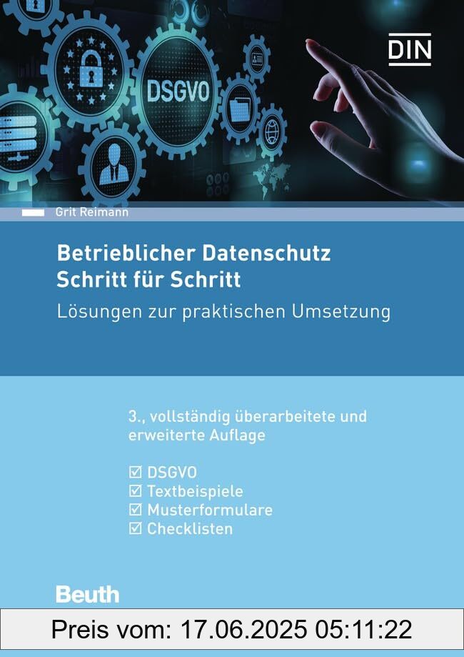 Binding : Taschenbuch, Edition : vollständig überarbeitete und erweiterte, Label : Beuth, Publisher : Beuth, medium : Taschenbuch, numberOfPages : 220, publicationDate : 2023-11-15, authors : Grit Reimann, publishers : DIN e.V., ISBN : 341031783X