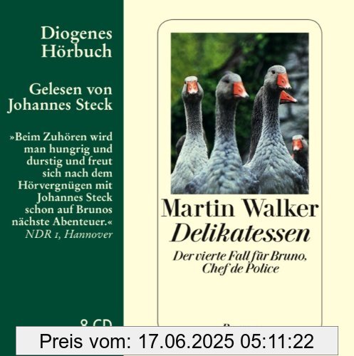 Binding : Audio CD, Edition : 1, Label : Diogenes, Publisher : Diogenes, NumberOfItems : 8, Format : Audiobook, medium : Audio CD, publicationDate : 2012-05-22, runningTime : 582 minutes, authors : Martin Walker, narrators : Johannes Steck, languages : german, ISBN : 3257803257