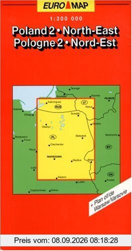 RV Euro-Regionalkarte 1:300 000 Polen - Nordost, Masurische Seenplatte