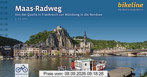 Maas-Radweg: Von der Quelle in Frankreich zur Mündung in die Nordsee, 1:75.000, 1.080 km, GPS-Tracks Download, LiveUpdate (Bikeline Radtourenbücher)