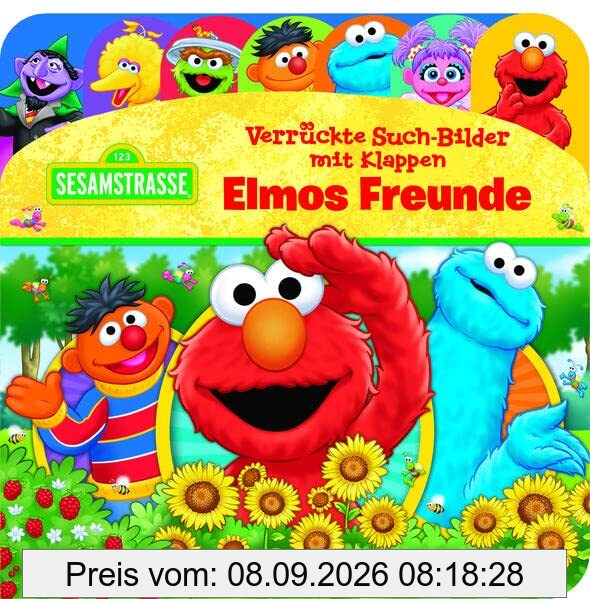 Sesamstraße - Verrückte Such-Bilder mit Klappen - Elmos Freunde - Pappbilderbuch mit 20 Klappen - Wimmelbuch für Kinder ab 18 Monaten