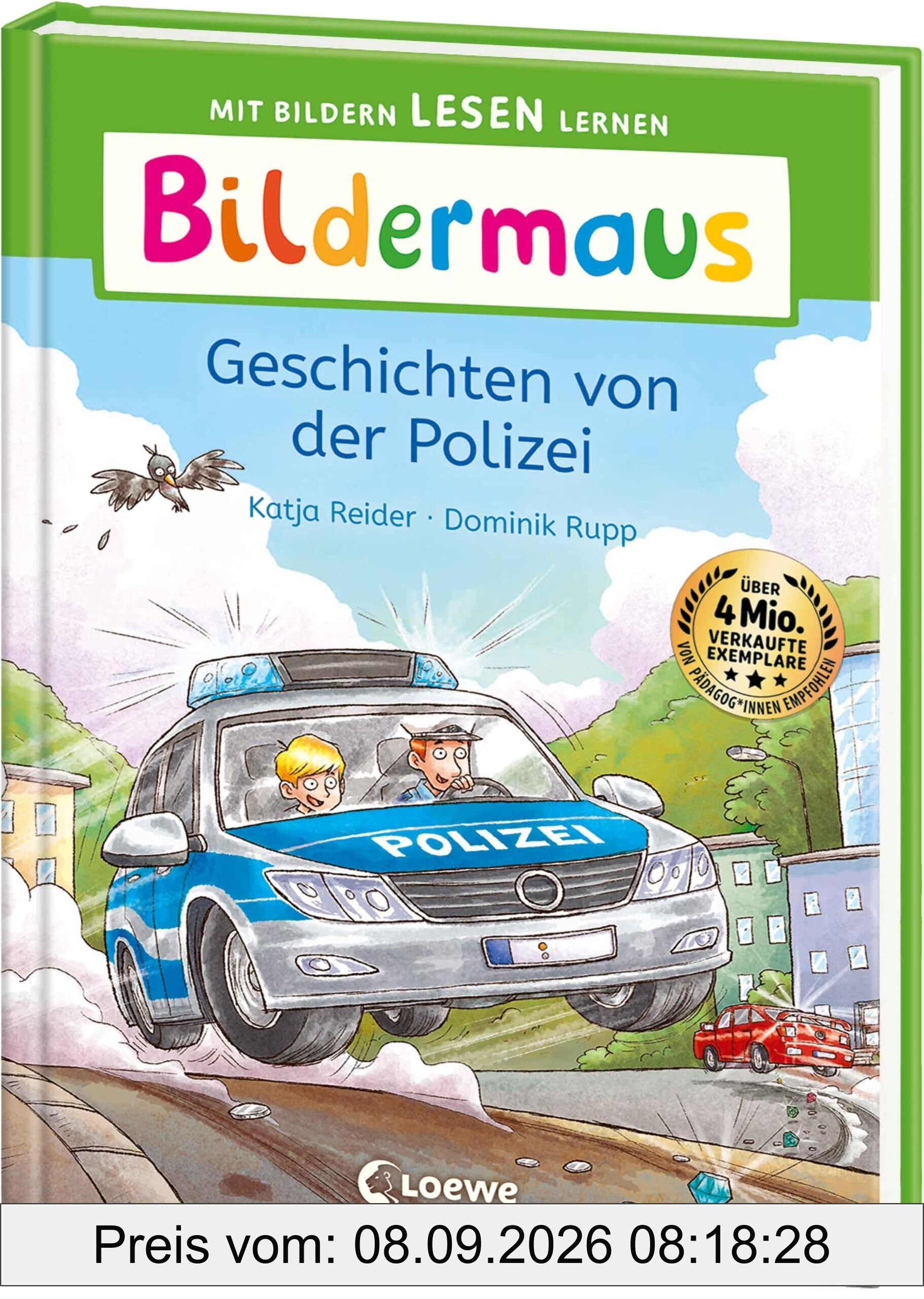 Bildermaus - Geschichten von der Polizei: Mit Bildern lesen lernen - Ideal für die Vorschule und Leseanfänger ab 5 Jahren - Mit Leselernschrift ABeZeh