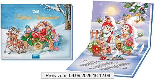 Mini Pop-Up Buch Fröhliche Weihnachtszeit: Wattierter Einband (Weihnachten)