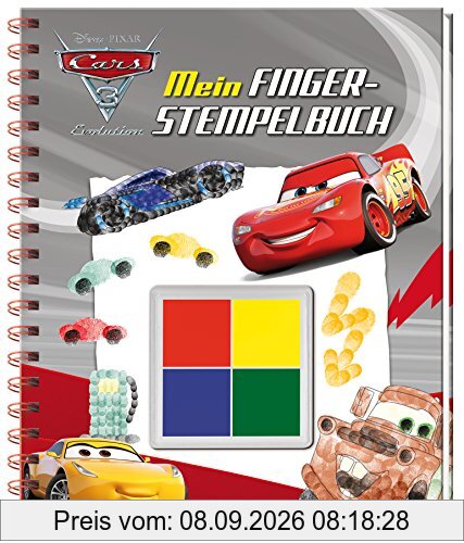 Disney Pixar Cars 3 Mein Fingerstempelbuch: Mit vier tollen Fingerfarben