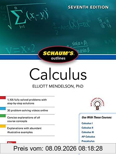 Schaum's Outline of Calculus, Seventh Edition (Schaum's Outlines)