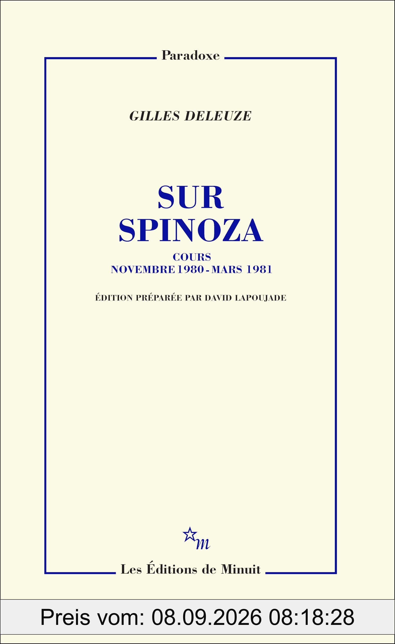 Sur Spinoza : cours novembre 1980-mars 1981