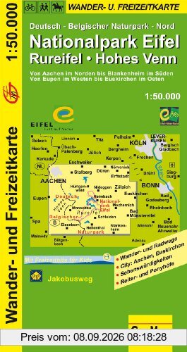 Wanderkarte Naturpark Eifel Rureifel 1:50 000