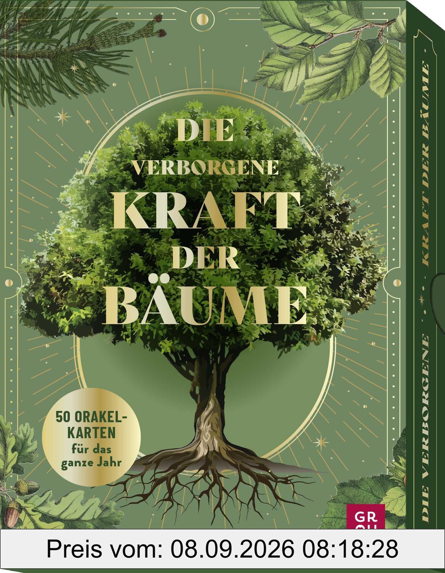 Orakelkarten: Die verborgene Kraft der Bäume: 50 Orakelkarten für das ganze Jahr | Nutze die Botschaften und Weisheiten der Natur. Spirituelles Kartenset in goldveredelter Box