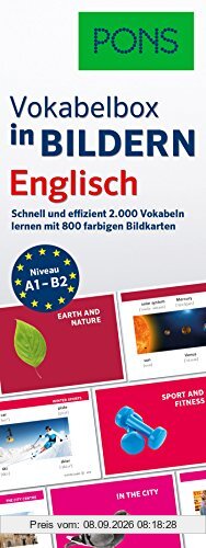 PONS Vokabelbox in Bildern Englisch: Schnell & effizient Vokabeln lernen mit 2.000 Wörter auf 800 farbigen Bildkarten