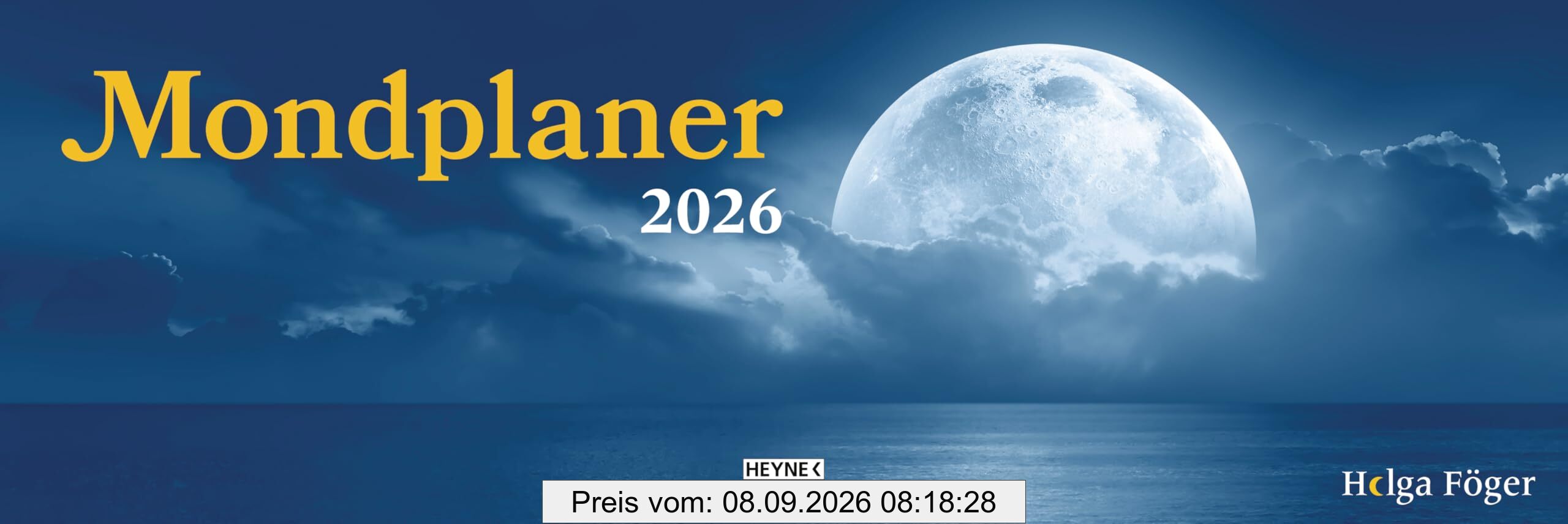 Mondplaner 2026: Der Wochenplaner für den Schreibtisch – Mit Monatsübersicht und viel Platz für Termine und Notizen – auch zum Aufstellen – 32,0 x 10,7 cm