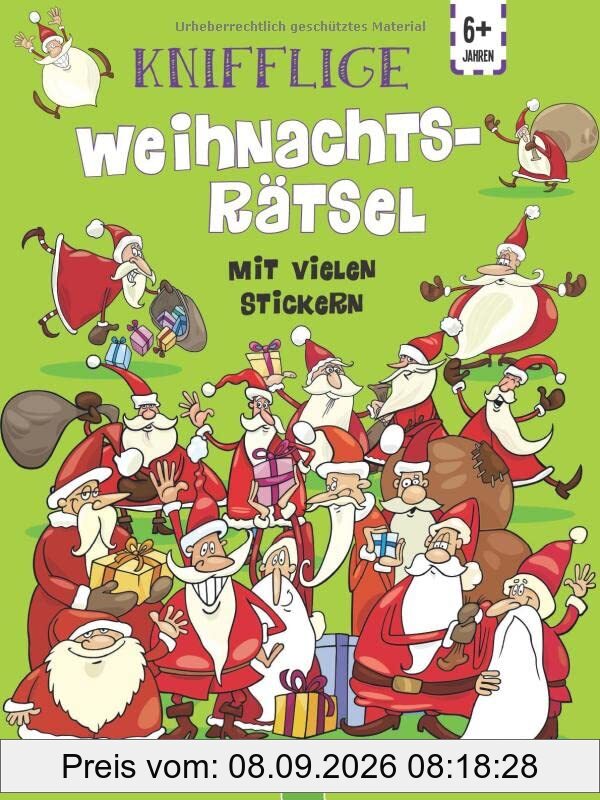 Knifflige Weihnachtsrätsel: it vielen Stickern. Für Kinder ab 6 Jahren