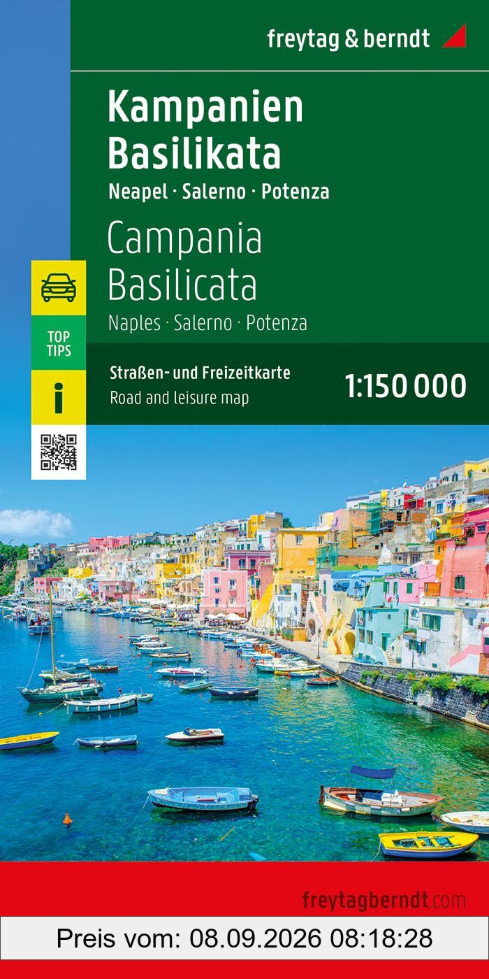 Kampanien - Basilikata, Straßen- und Freizeitkarte 1:150.000, freytag & berndt: Neapel - Salerno - Potenza, Top Tips (freytag & berndt Auto + Freizeitkarten)