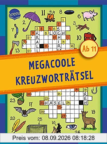 Megacoole Kreuzworträtsel: Extradicker Kreuzworträtselblock für Kinder ab 11 Jahren