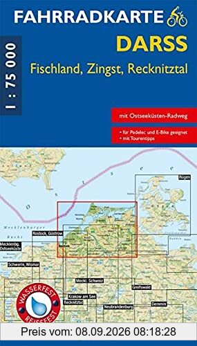 Fahrradkarte Darß - Fischland - Zingst: Mit Fischland, Zingst & Recknitztal. Mit Ostseeküsten-Radweg. Wasser- und reißfest. (Fahrradkarten)