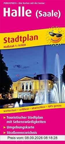 Halle (Saale): Touristischer Stadtplan mit Sehenswürdigkeiten und Straßenverzeichnis. 1:14000 (Stadtplan / SP)