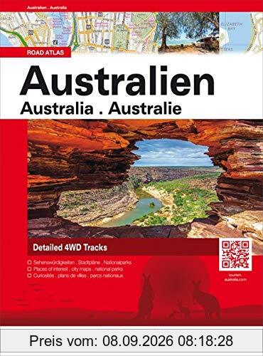 Australien Road Atlas: 4WD Routes with GPS Positions (Hallwag Atlanten)