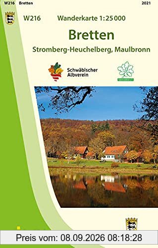 W216 Wanderkarte 1:25 000 Bretten: Stromberg-Heuchelberg, Maulbronn