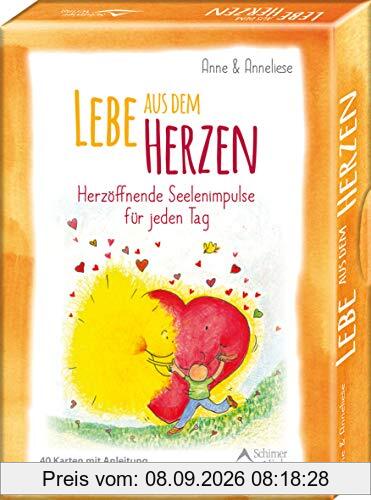 SET - Lebe aus dem Herzen: Herzöffnende Seelenimpulse für jeden Tag - 40 Karten mit Anleitung