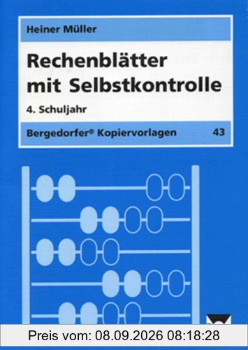 Rechenblätter mit Selbstkontrolle - 4. Klasse