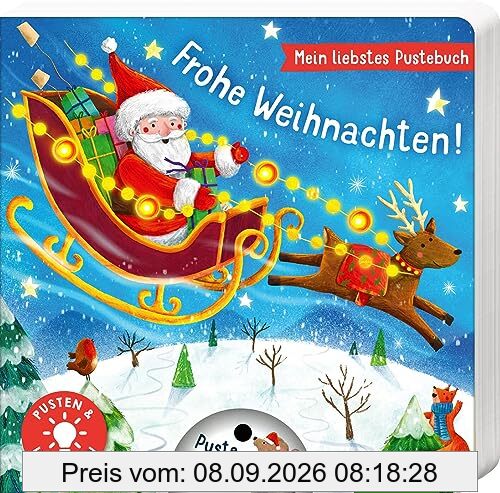 Mein liebstes Pustebuch – Frohe Weihnachten!: Pusten & leuchten | Hochwertiges Pappbilderbuch mit Pustefunktion und Licht für Kinder ab 18 Monaten