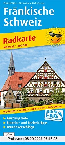 Fränkische Schweiz: Radkarte mit Ausflugszielen, Einkehr- & Freizeittipps sowie Mountainbike- und Rennradrouten, E-Bike-Verleih- und Ladestationen, ... GPS-genau. 1:100000 (Radkarte / RK)